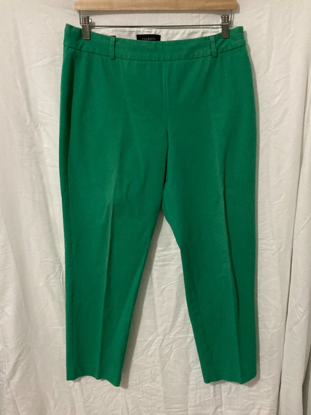Talbots Heritage Fit Ankle Pants Women 10 Green Classic Prep Fall Comfort Core